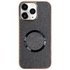 Custodia per iPhone 11 Pro con rivestimento galvanico in PC glitterato e MagSafe (nero)