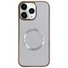 Custodia per telefono MagSafe con rivestimento galvanico in PC glitterato per iPhone 11 Pro (bianca)