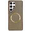 Custodia per telefono MagSafe con rivestimento galvanico in PC glitterato per Samsung Galaxy S23 Ultra 5G (oro)