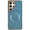 Custodia per telefono MagSafe con rivestimento galvanico in PC glitterato per Samsung Galaxy S23 Ultra 5G (blu)