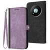Custodia in pelle con cinturino a doppia piega e fibbia laterale per ZTE Voyage 41 5G (viola)