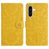 Custodia in pelle con motivo floreale in rilievo per Samsung Galaxy A36 5G (gialla)