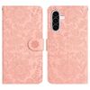 Custodia in pelle con motivo floreale in rilievo per Samsung Galaxy A56 5G (rosa)
