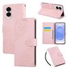 Custodia in pelle con 3 slot per carte di credito e motivo a fiori di rosa per Samsung Galaxy S25 Edge 5G (rosa)