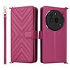 Custodia in pelle multifunzione For Nothing Phone 3a Pro con 6 slot per carte e cinturino da polso (rosso rosa)