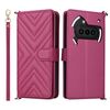 Custodia in pelle per telefono For Nothing Phone 3a multifunzionale con 6 slot per carte e cinturino da polso (rosso rosa)