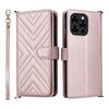 Custodia in pelle multifunzionale con 6 slot per schede per Doogee Note 58 / Note 58 Pro con cinturino da polso (rosa)