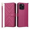 Custodia in pelle multifunzione con 6 slot per schede per Doogee Note 58 / Note 58 Pro con cinturino da polso (rosso rosa)