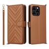 Custodia in pelle multifunzionale con 6 slot per schede per Doogee Note 58 / Note 58 Pro con cinturino da polso (marrone)