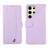 Custodia per telefono in pelle con texture delicata e giunzioni RFID ABEEL per Samsung Galaxy S22 Ultra 5G (viola)