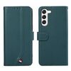 Custodia per telefono in pelle con texture delicata e RFID ABEEL per Samsung Galaxy S22 5G (verde)