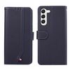 Custodia per telefono in pelle con trama delicata e RFID ABEEL per Samsung Galaxy S23 5G (blu)