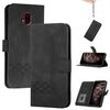 Custodia a libro in pelle con effetto pelle cubica per Fujitsu Arrows F-52B (nera)