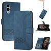 Custodia in pelle con flip per Fujitsu Arrows We2 Cubic Skin Feel (blu)