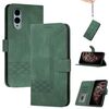 Custodia in pelle con flip per Fujitsu Arrows We2 Cubic Skin Feel (verde)