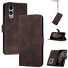 Custodia a libro in pelle con effetto pelle a conchiglia per Fujitsu Arrows We2 Cubic (marrone)