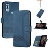 Custodia a libro in pelle con effetto pelle cubica per Kyocera Android One S10 / S9 (blu)