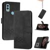 Custodia a libro in pelle con effetto pelle cubica per Kyocera Android One S10 / S9 (nera)