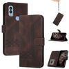 Custodia a libro in pelle con effetto pelle di serpente per Kyocera Android One S10 / S9 (marrone)