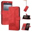 Custodia a libro in pelle con effetto pelle cubica per Kyocera Basio 3 (rossa)