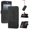 Custodia a libro in pelle con effetto pelle per Kyocera Basio 3 Cubic Skin Feel (nera)