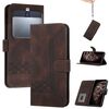 Custodia a libro in pelle con effetto pelle a conchiglia per Kyocera Basio 3 (marrone)