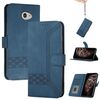 Custodia in pelle con effetto pelle cubica per Kyocera Basio 4 / Kantan Sumaho 2 A001KC (blu)