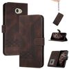 Custodia a libro in pelle con effetto pelle cubica per Kyocera Basio 4 / Kantan Sumaho 2 A001KC (marrone)