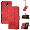 Custodia a libro in pelle con effetto pelle cubica per Kyocera DIGNO BX (rossa)