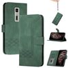 Custodia a libro in pelle con effetto pelle cubica per Kyocera Urbano V04 KYV45 (verde)
