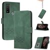 Custodia a libro in pelle con effetto pelle cubica per TCL 20 R 5G (verde)