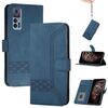 Custodia a libro in pelle con effetto pelle cubica per TCL 30 5G / 30+ (blu)