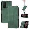 Custodia a libro in pelle con effetto pelle cubica per TCL 30 XE 5G (verde)