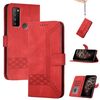 Custodia in pelle flip cubica per TCL 30 XL (rossa)