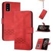 Custodia in pelle flip cubica per TCL 30T (rossa)