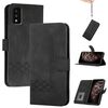 Custodia in pelle flip con effetto pelle cubica per TCL 30T (nera)