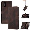 Custodia in pelle con effetto pelle a conchiglia per TCL 30T Cubic Skin Feel (marrone)