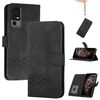 Custodia in pelle con flip effetto pelle cubica per TCL 40 XE / 40 NxtPaper 5G (nera)