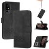 Custodia a libro in pelle con effetto pelle cubica per TCL 40 R 5G (nera)