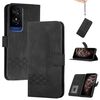 Custodia in pelle con flip effetto pelle cubica per TCL 50 5G / 50 XE / 50 XE NXTpaper (nera)