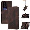 Custodia in pelle con flip effetto pelle cubica per TCL 50 5G / 50 XE / 50 XE NXTpaper (marrone)