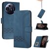 Custodia in pelle flip con effetto pelle cubica per TCL 50 NxtPaper (blu)