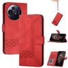 Custodia per telefono in pelle flip con motivo cubico TCL 50 NxtPaper (rossa)