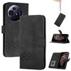 Custodia in pelle flip con effetto pelle cubica per TCL 50 Pro NxtPaper (nera)