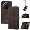Custodia a libro in pelle con effetto pelle cubica per TCL 50 Pro NxtPaper (marrone)