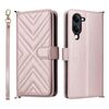 Custodia in pelle multifunzionale con 6 slot per schede per vivo Y04 4G / Y29s 5G e cinturino da polso (rosa)