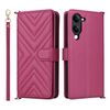 Custodia in pelle multifunzionale con 6 slot per schede per vivo Y04 4G / Y29s 5G e cinturino da polso (rosso rosa)
