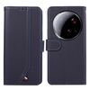 Custodia per telefono in pelle con trama delicata e RFID ABEEL per Xiaomi 15 Ultra (blu)