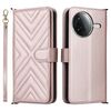 Custodia in pelle multifunzionale con 6 slot per schede per Redmi K80 5G / K80 Pro 5G e cinturino da polso (rosa)