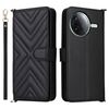 Custodia in pelle multifunzione con 6 slot per schede per Redmi K80 5G / K80 Pro 5G e cinturino da polso (nero)